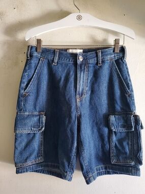 Abercombrie Kids Denim Cargo Shorts - Classic Blue.
